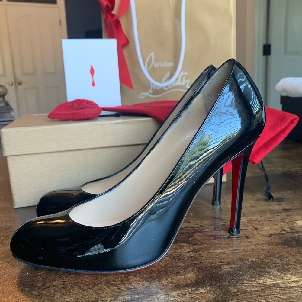 Christian Louboutin Simple Pump 100 Black Patent.